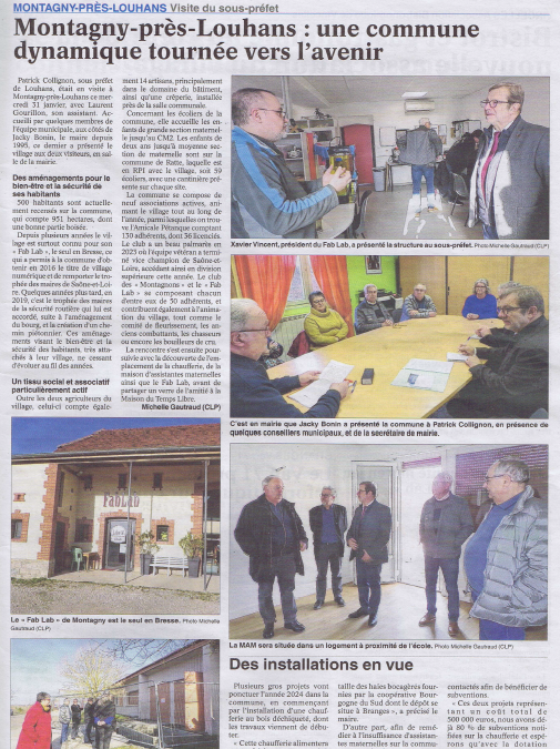 Visite du fablab par monsieur le sous-préfet de Louhans